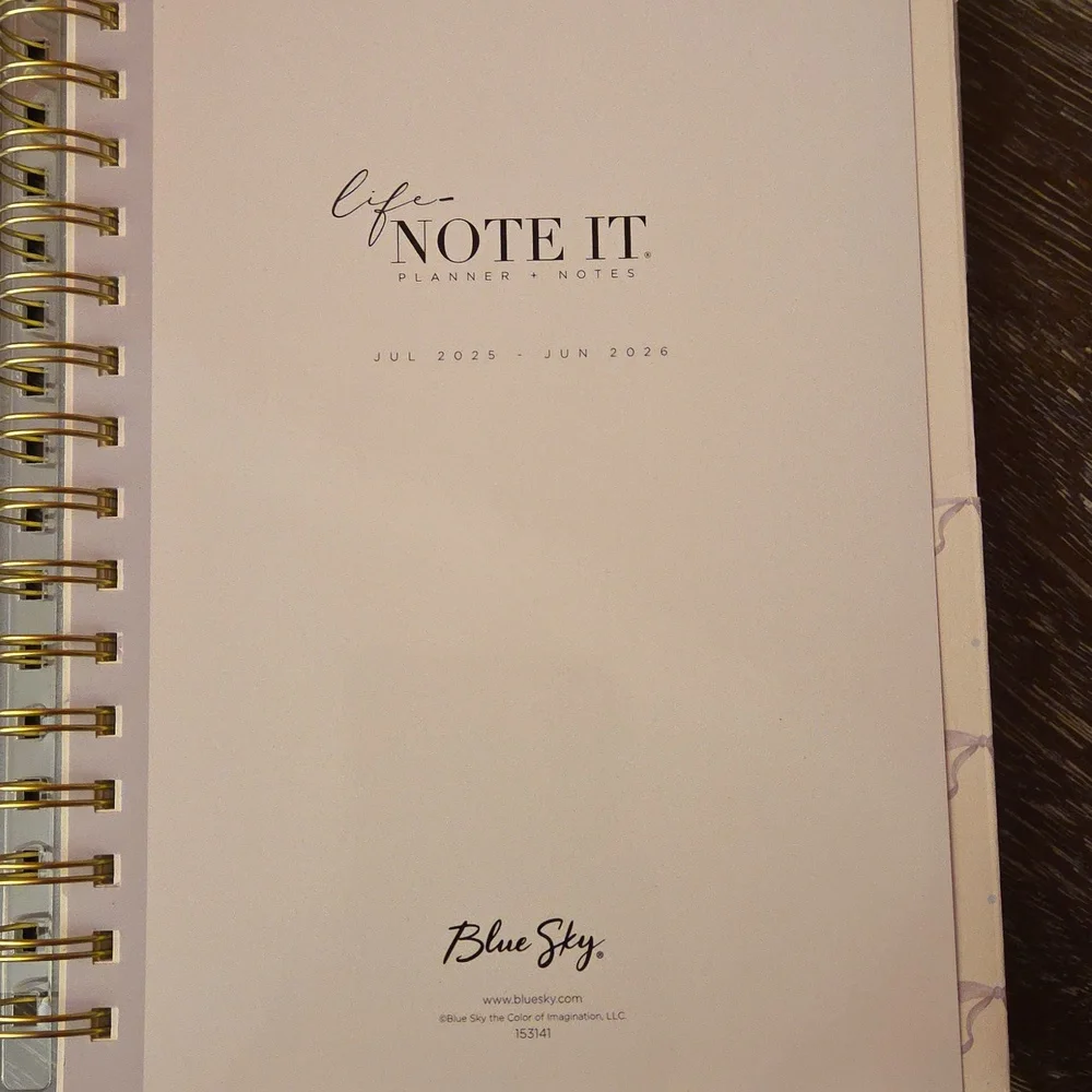 New😍 Blue Sky Weekly/Monthly July 2025-June 2026 Planner Notes 5.875x8.625
